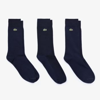 Lacoste Cotton Blend Sock 3-Pack - Ponožky Pánské Tmavě Blankyt Blankyt / Zelene | CZ-SyNkVk